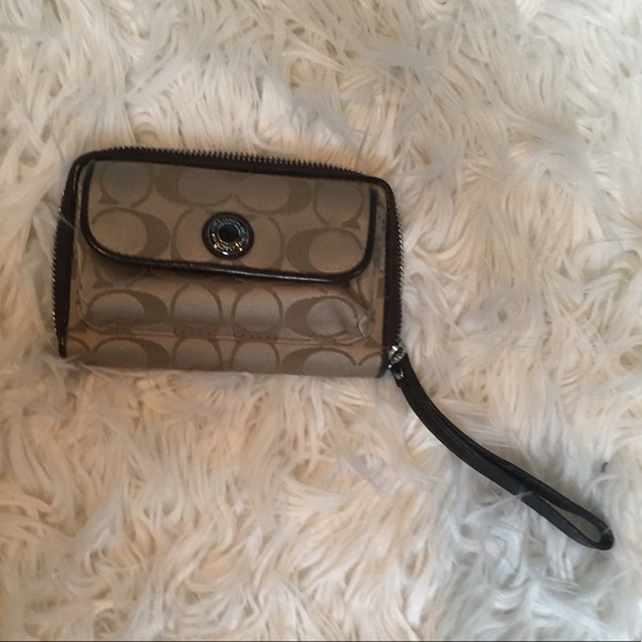 Coach Handbags - Coach Zip Wristlet Wallet Brown